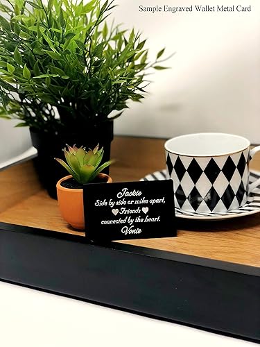 Miniatura 4 de Tarjeta metálica con mensaje personalizado grabado en ambos lados, aniversario para hombres y mujeres, insertos de billetera grabados, nota de amor,