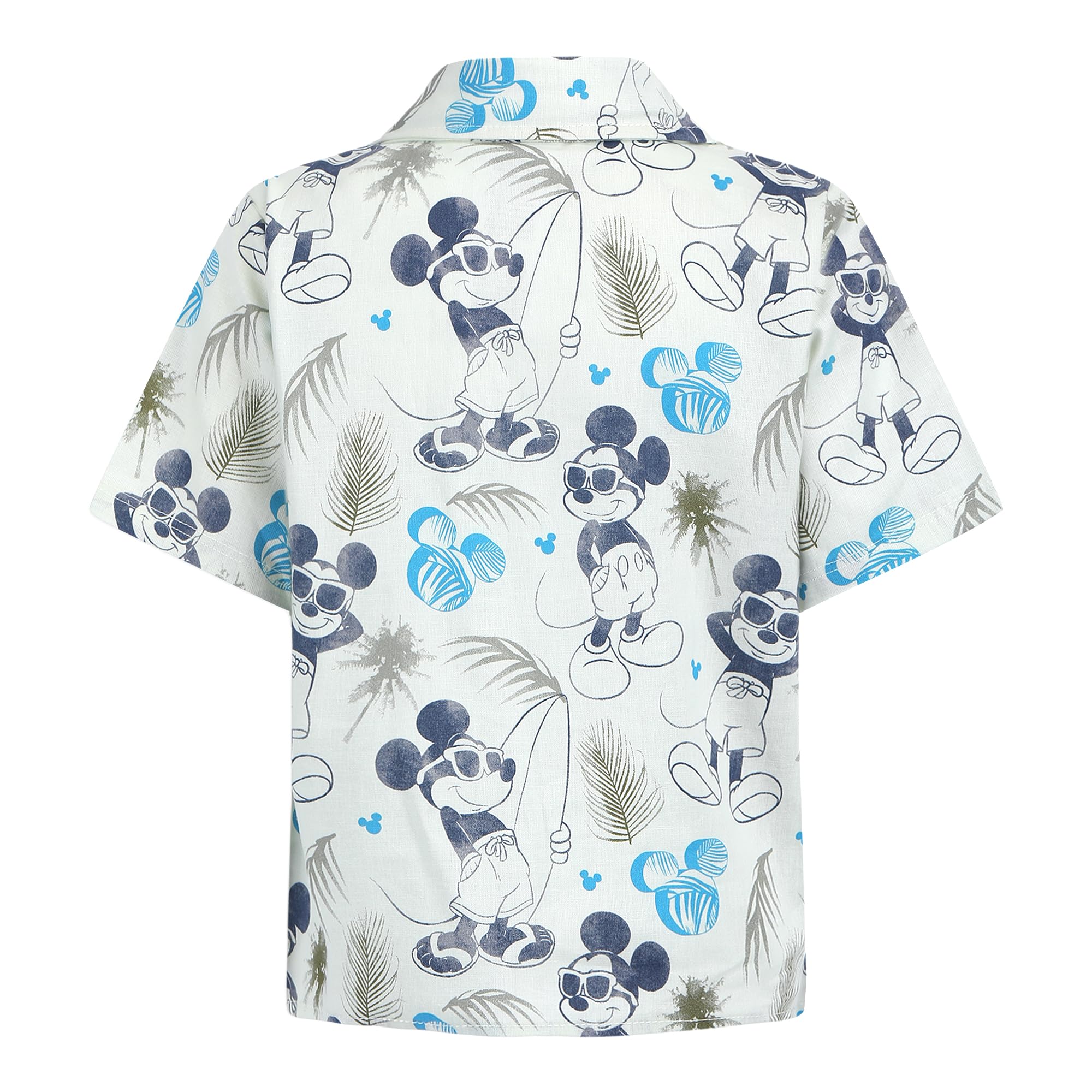 Disney Mickey Mouse - Juego de 3 piezas con botones, playera y pantalones cortos, para niños, color verde