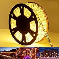 Jnaurb 100ft LED Rope Lights Outdoor Waterproof IP65, 720 Warm White LEDs, 8 Modes Connectable Flexible Tube for Patio Garden Party Decor