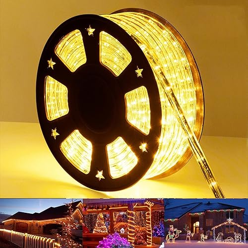 50 pies de luces de cuerda LED 360 para exteriores, luces de tubo flexibles y conectables con 8 modos, iluminación de cuerda LED impermeable para