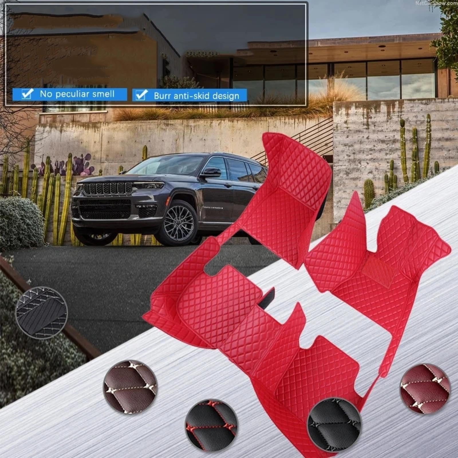 Dywaniki Samochodowe dla Jeep Grand Cherokee L WL 2021-2024, Dywaniki samochodowe wodoodporne podkładki dywaniki podłogowe maty akcesoria samochodowe