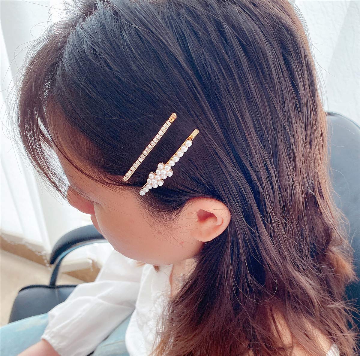 PCS Hairpins With Pearls Zircons, Shiny Hair Barrette For Women Girls