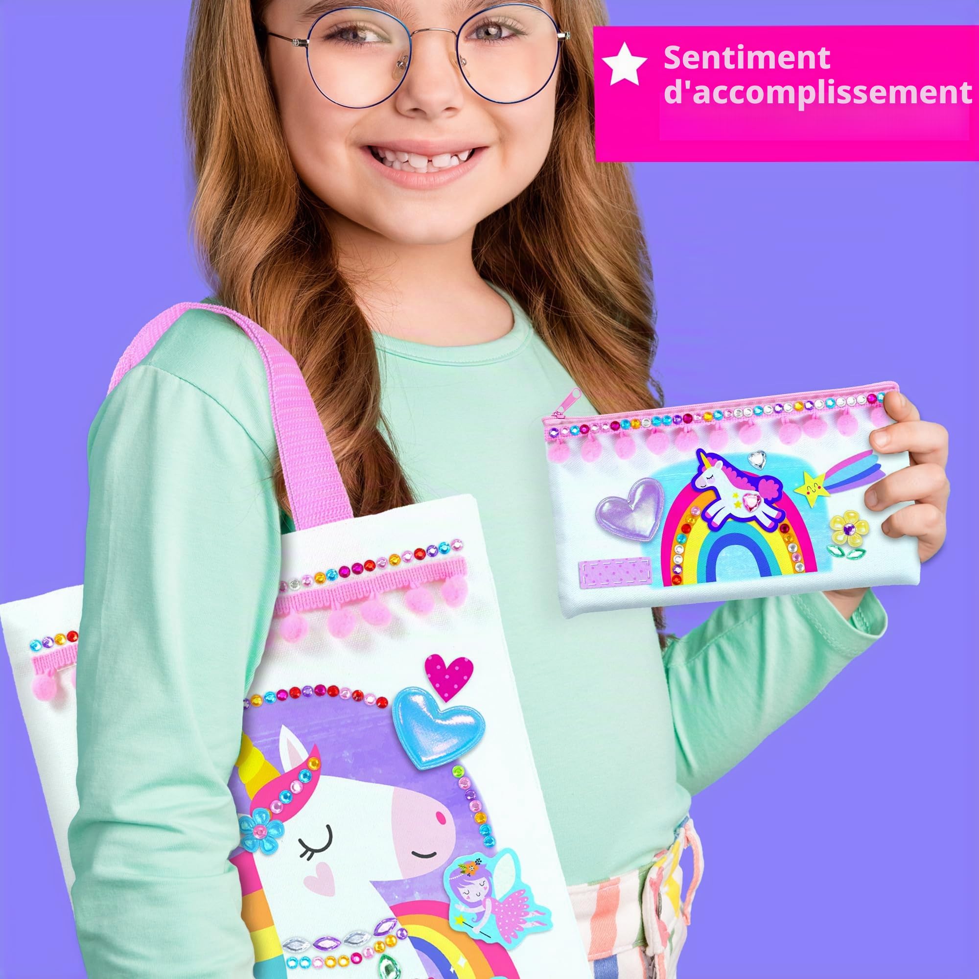 KRAFUN Kit Décoration Sac Licorne & Fée dès 5 Ans, 3 Sacs