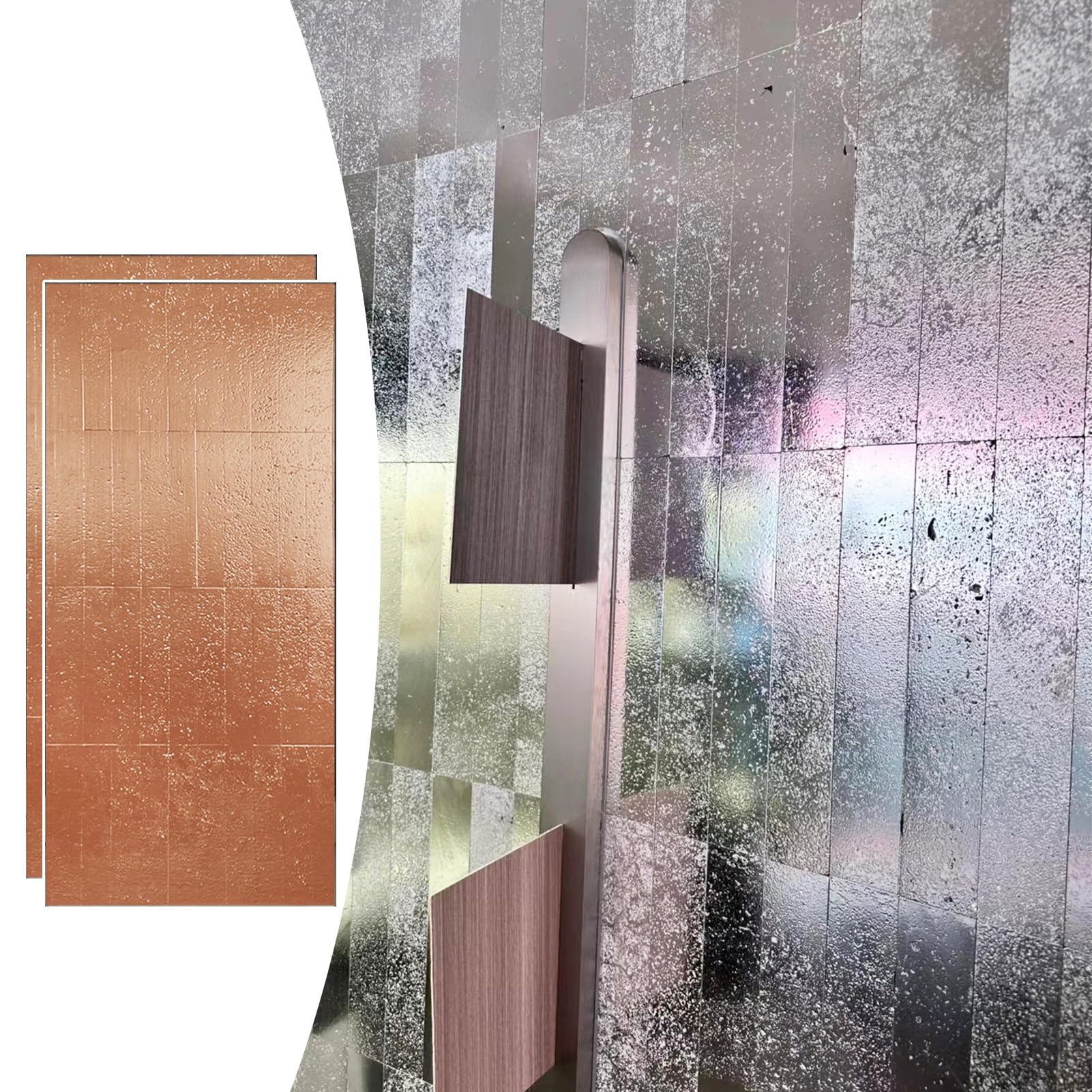 Pannelli da parete in metallo elettrolitico, confezione da 2, rivestimento decorativo impermeabile per soggiorno, camera da letto, cucina, uso interno ed esterno, rivestimento di qualità commerciale