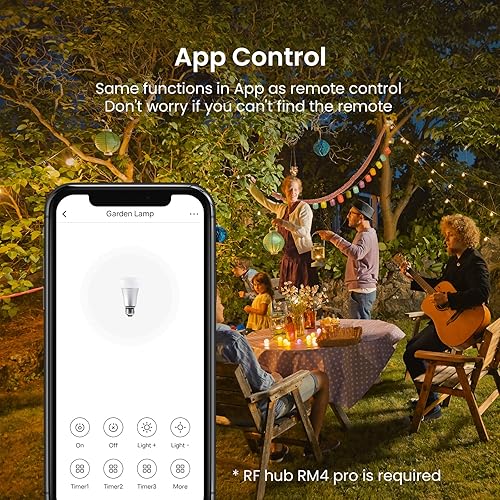 Miniatura 4 de Atenuador para exteriores para tiras de luces, BestCon atenuador de luz con control remoto RF, interruptor temporizador e impermeable, potencia