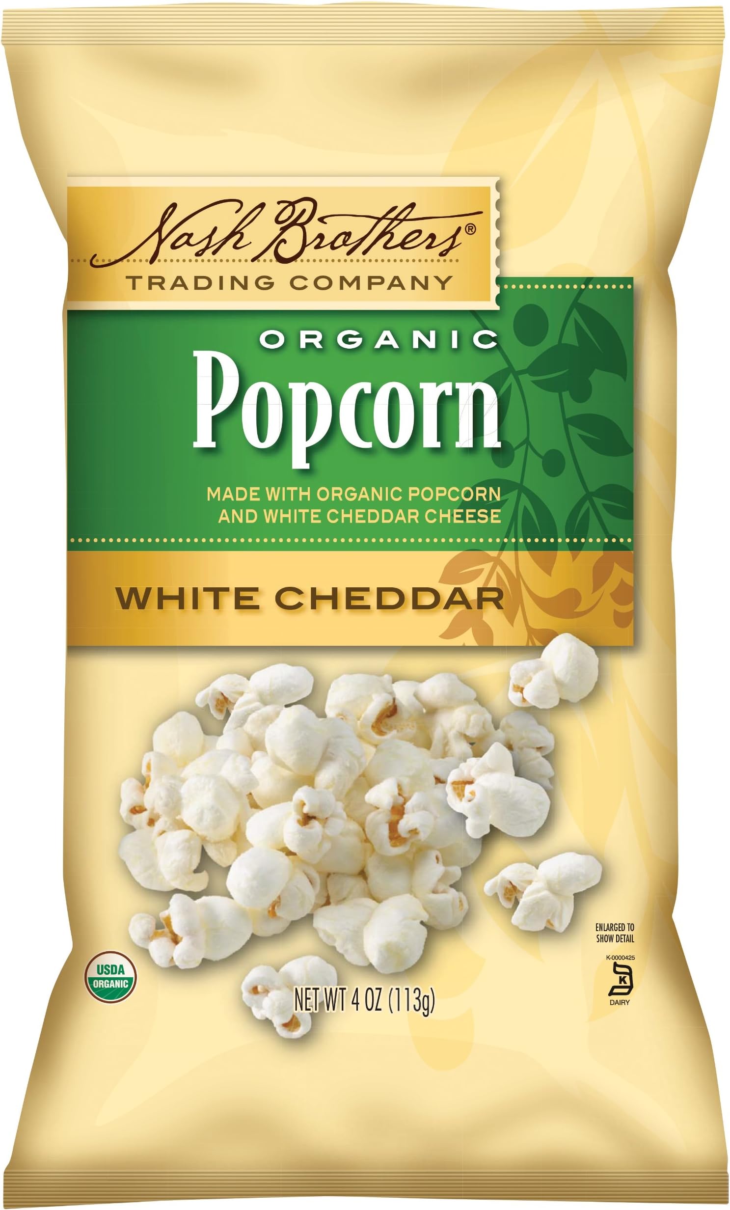 Nash Brothers Trading White Cheddar Popcorn, Organic, 4 Ounce (Pack of 12)