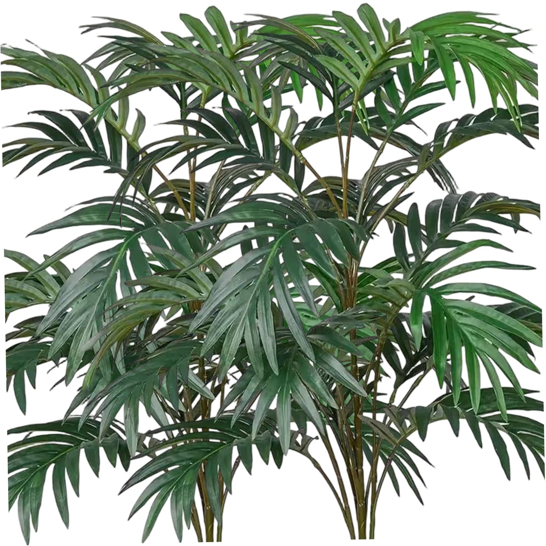 CAKEEYUM 2 Pcs Artificial Palm Leaves 21 Heads Lifelike Faux Palm Leaves Plants in Pot for Home Decor Tropical Decor Indoor Artificial, Faux, Tropical, Pa
