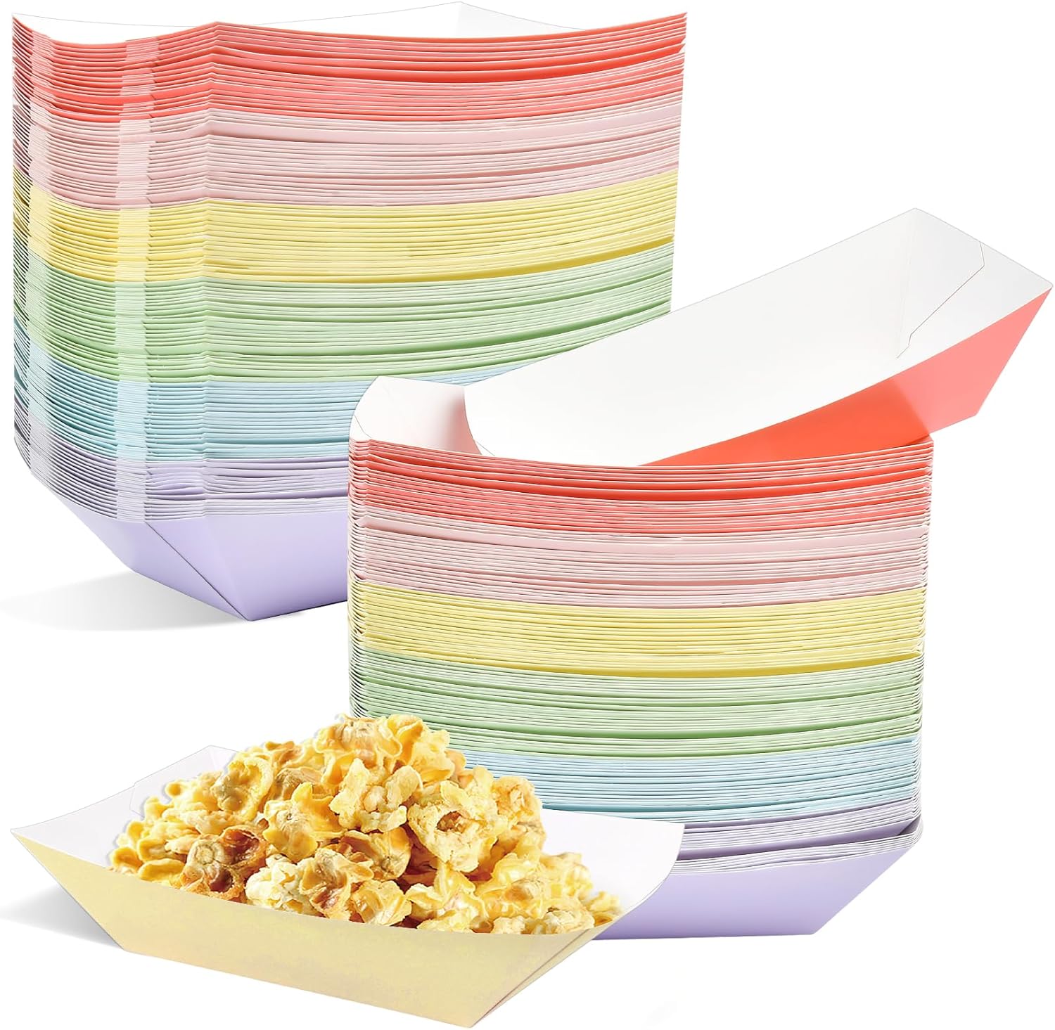 Picnic Party Food Trays Mifoci 120 Pcs 1 Lb Disposable Food Tray Checkered Paper Food Boats Colorful Burger Holder Paperboard Nacho Containers Nacho Plates Serving Dishes For Multicolor Snack Trays For Parties - View #4