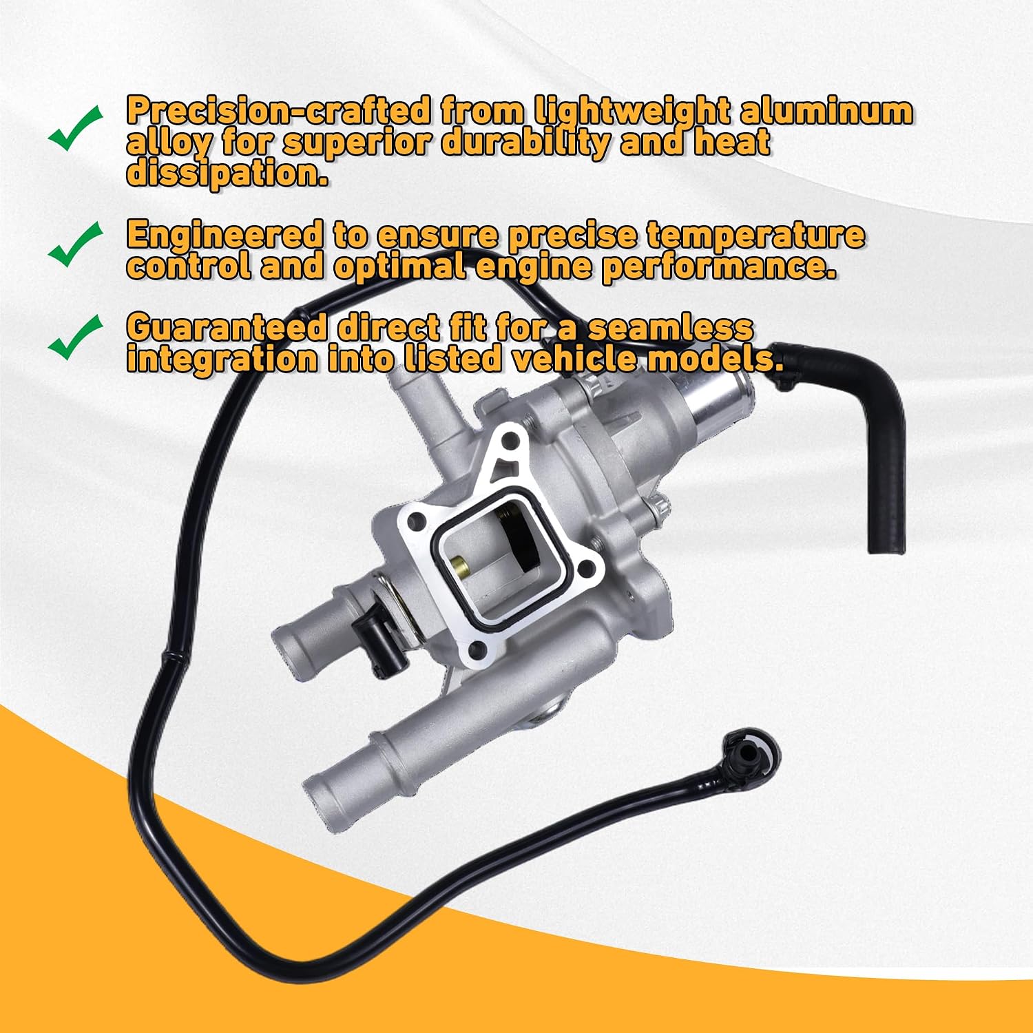 Engine Coolant Thermostat Housing Assembly with Throttle Body Inlet Heater Pipe Replacement For 2011-2016 Chevrolet Cruze 1.8L 2012-2018 Chevrolet Sonic 1.6L&1.8L Replace# 25192228 15-81766