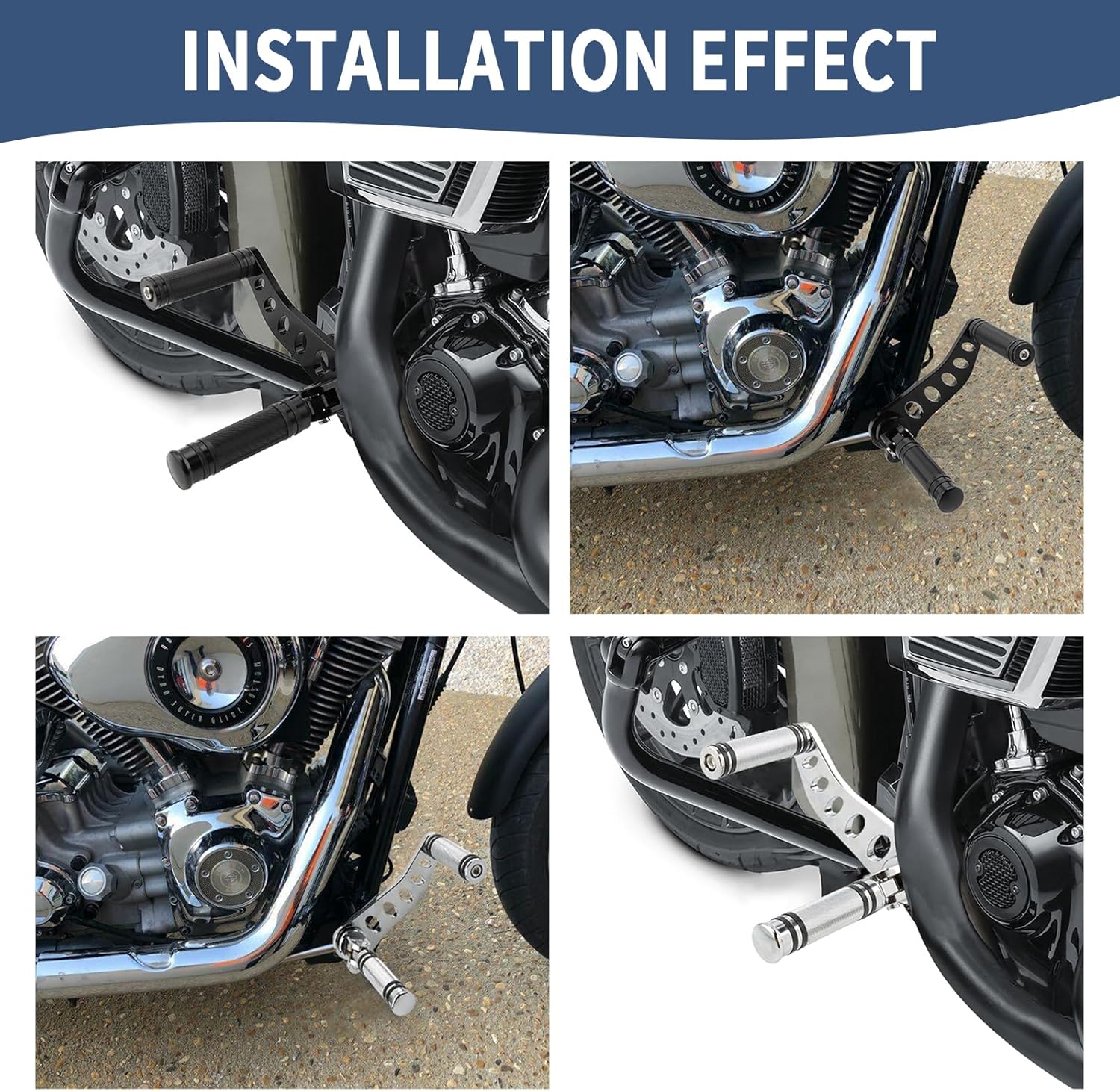 Forward Controls Complete Kit Pegs& Levers& Linkages Kit For Harley Dyna 2000-2015 Super Glide 2000-2012 Low Rider 2006-2017 Street Bob (Black)