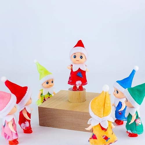 Miniatura 5 de Pequeña muñeca elfo bebé en vestido rojo