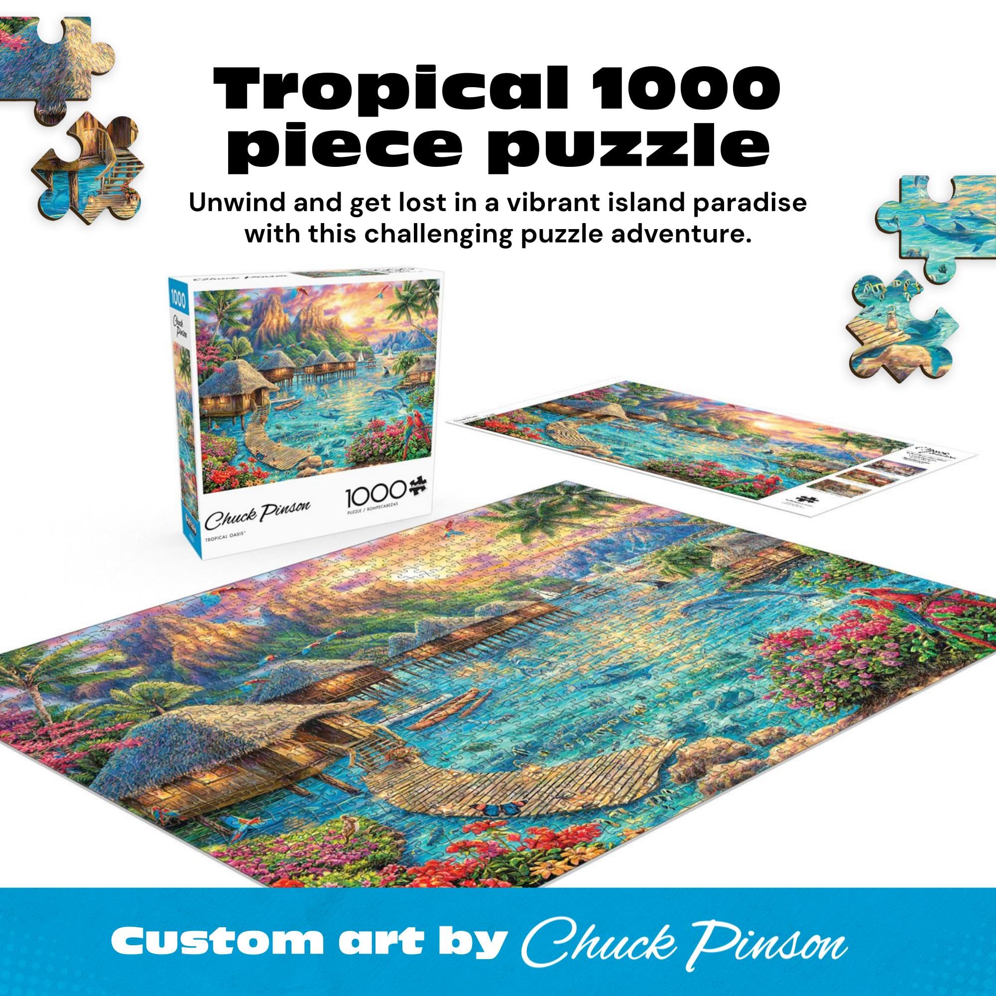 Amazon.com: Buffalo Games Chuck Pinson Tropical Oasis 1000 Piece