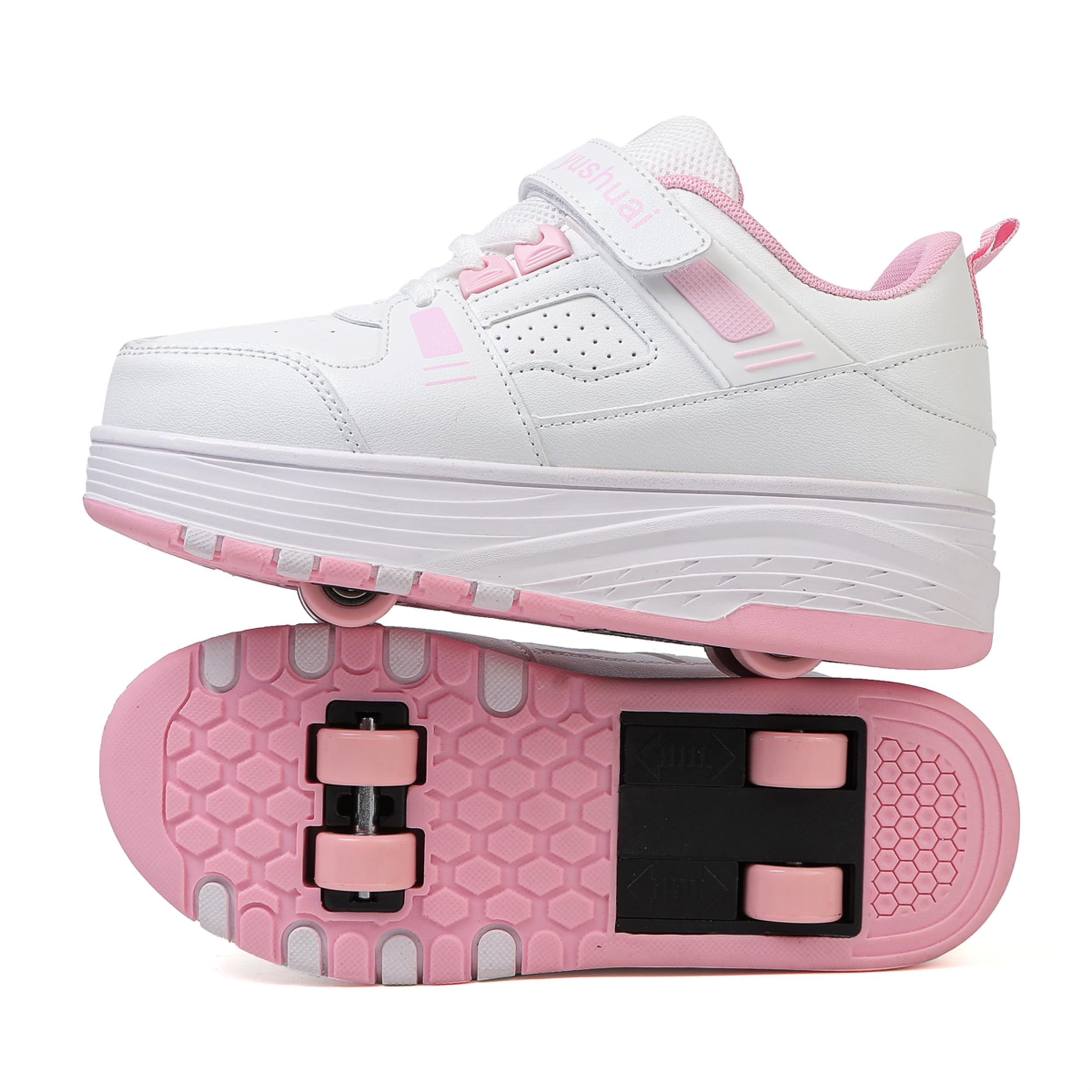 Zapatos con Ruedas para niños y niñas, Zapatillas de Deporte al Aire Libre con Ruedas para niños, Zapatillas de Skateboard con 4 Ruedas Ajustables para Pascua, Cumpleaños, Navidad