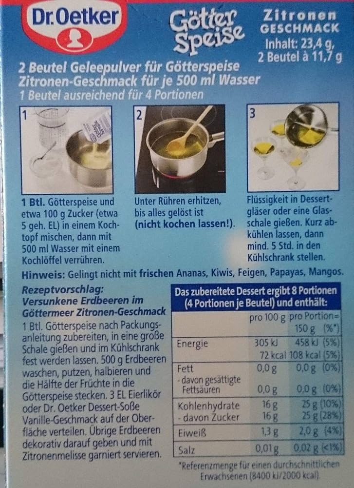 Amazon.com : Dr. Oetker Götterspeise Zitrone : Cooking And