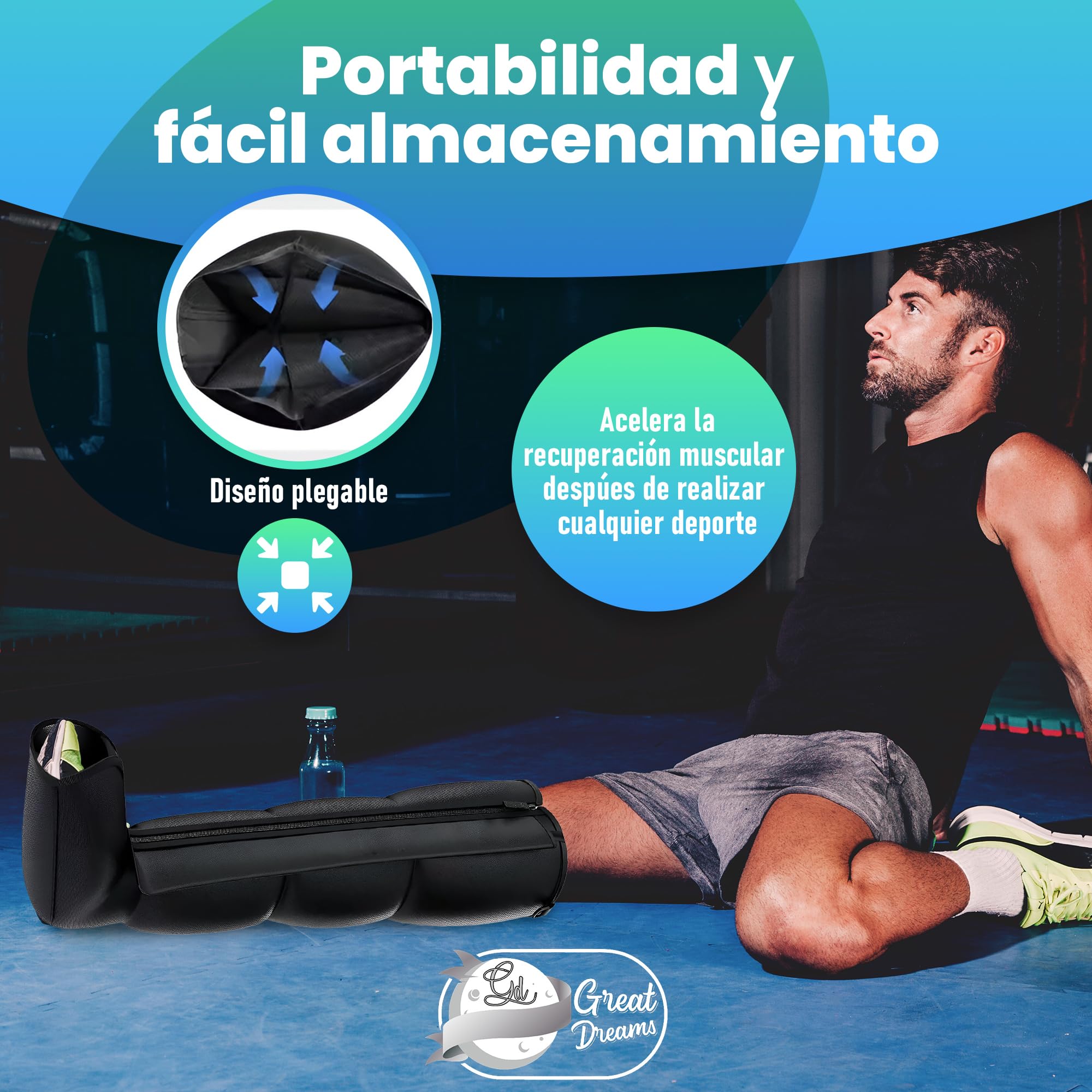 GreatDreams® Botas de Presoterapia para Piernas - Masajeador de Piernas con Calor y Compresion de Aire 360° - Presoterapia para Casa con 3 Modos - Relajacion y Recuperacion Muscular, Drenaje Linfatico