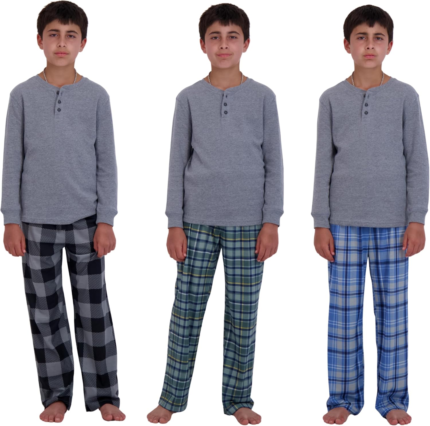 US Angels 3-Pack Boys Pajama Pants - Soft Micro Fleece OR Jersey Knit PJ Bottoms for Kids - Boys Sleepwear, Size 7-20 - Image 2