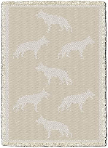 Pure Country Weavers Manta de pastor alemán, regalo para los amantes de los perros, manta de tapiz tejida de algodón natural, fabricada en los