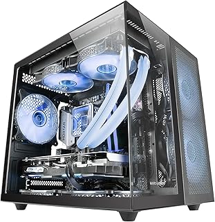 Mars Gaming MC-NOVAM, Caixa Compacta Custom MicroATX, Dupla Janela de Vidro Temperado Contínuo, Estrutura Modular com Duas Câmaras, Grelha Frontal, Suporte para Refrigeração Líquida, Conector USB-C