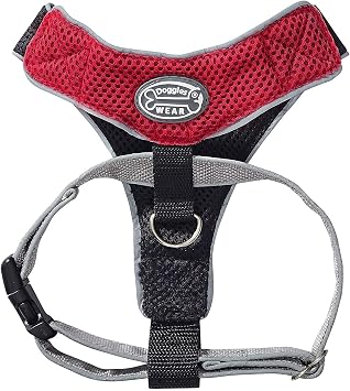 Doggles V Mesh Dog Harness, Red/Black, XX Small