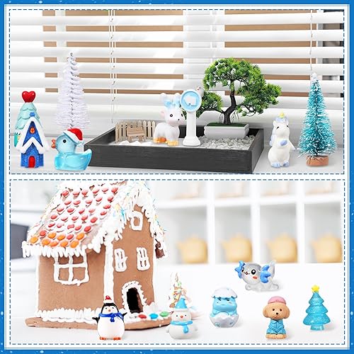 Miniatura 4 de Soaoo Juego de 44 figuras en miniatura de resina, decoración pequeña para jardín, accesorios de hadas, para decoración de fiesta de terrario bonsái