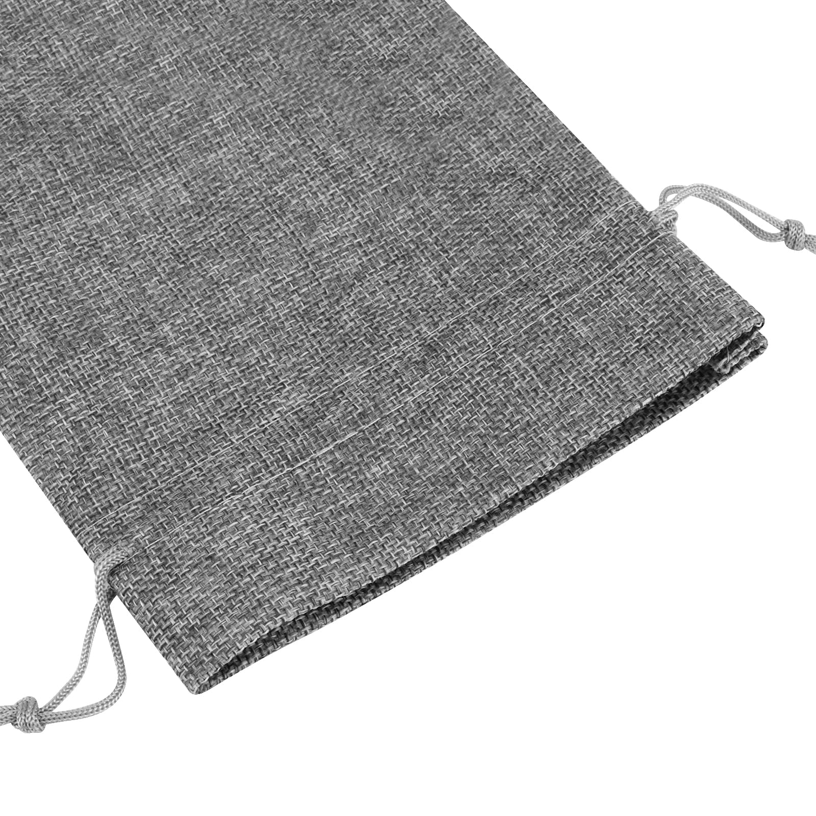 JEUIHAU 30 stuks jute wijnzakken, wijn geschenkzakken jute 15 × 35 cm grijs trekkoord zakken wijn jute fles tas voor Kerstmis, verjaardag, reizen, vakantie, feest
