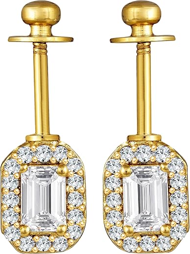 Vivastri Attractive Gold Plated Alloy Cubic Zirconia Bugadi Earrings for Women &amp; Girls - VIVA1085BUGADI-WHITE