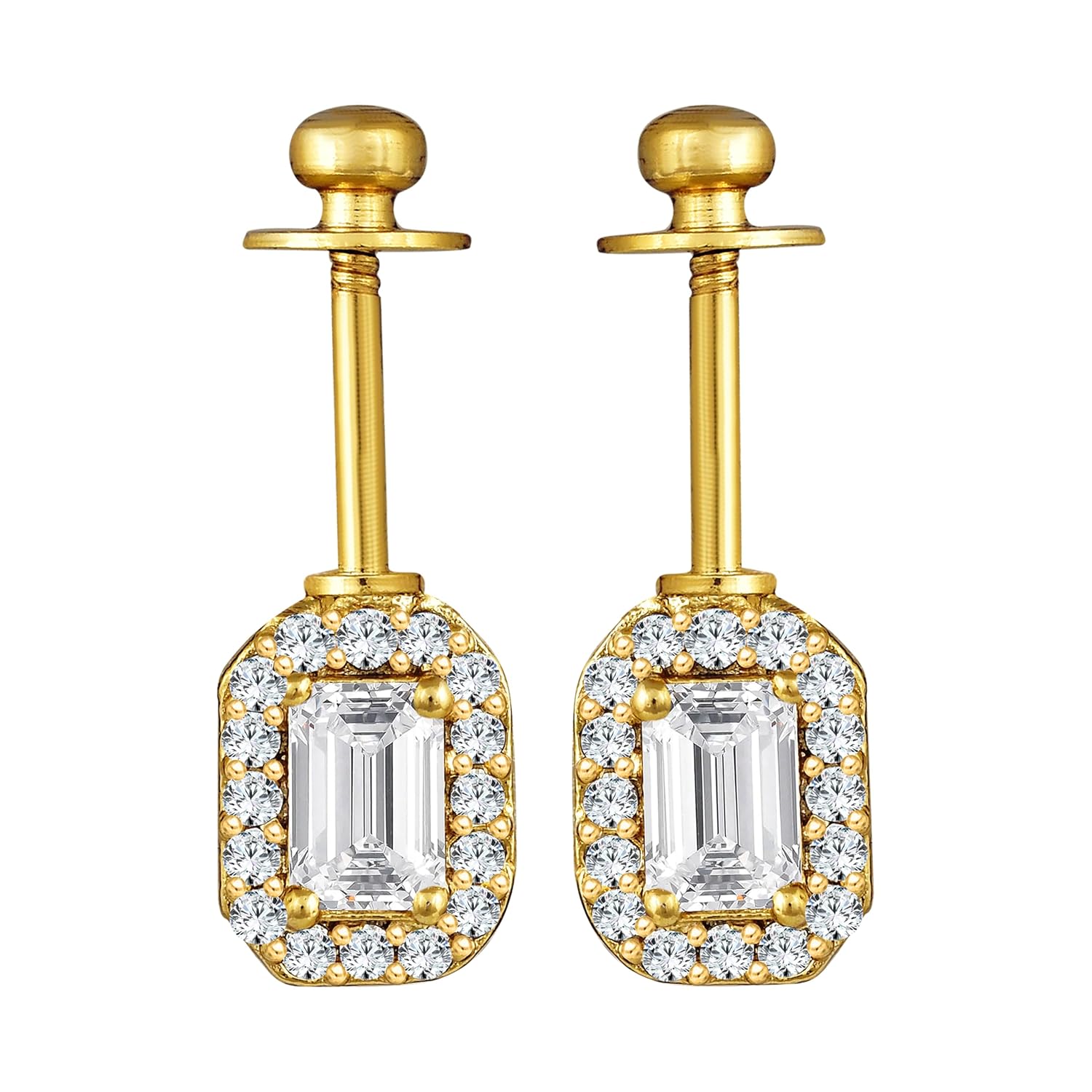 Vivastri Attractive Gold Plated Alloy Cubic Zirconia Bugadi Earrings for Women & Girls - VIVA1085BUGADI-WHITE - Review, Price and Buying Guide