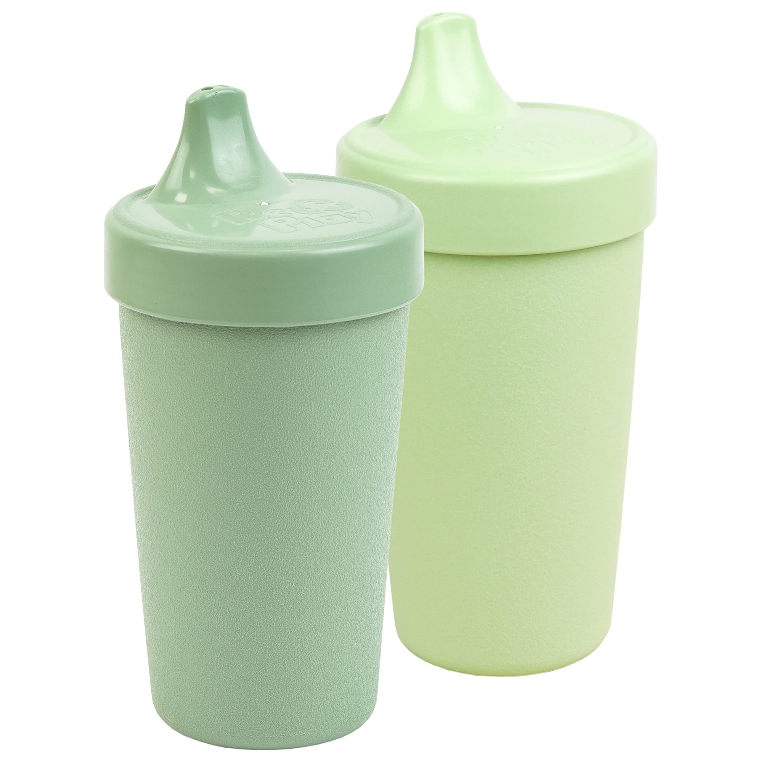 Re-Play Made in USA 2 Pack Sippy Cups for Toddlers, 10 Oz. - Reusable Spill Proof Cups for Kids, Dishwasher/Microwave Safe - Hard Spout Sippy Cups for Toddlers 3.13" x 6.25", Sage/Leaf