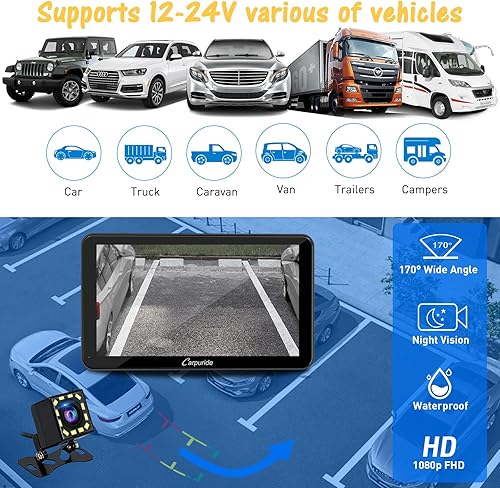 Miniatura 6 de Carpuride w701 Pro portátil BT Stereo, Carplay inalámbrico y Android Auto con cámara de respaldo, Bluetooth dual, enlace espejoGPSSiriFM, soporte