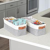 Vista 78 de OrganiHaus Narrow Storage Bins 15x06in, Small Closet Bins for Shelves, Bathroom Storage Baskets for Shelves, Narrow Baskets, Fabric Organizer with