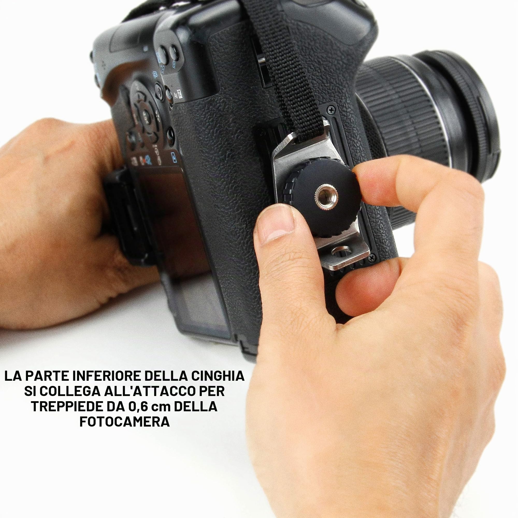 USA Gear Cinturino imbottito per fotocamera SLR/DSLR con impugnatura e cinturino per fotocamera funziona con Canon EOS 1300D, 100D, Nikon D3300, Pentax, Pansonic e altri