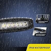 Vista 3 de Nilight 2 cápsulas LED de montaje empotrado de 18 W, 7.3 pulgadas, barra de luz antiniebla para todo terreno, iluminación impermeable para tractor