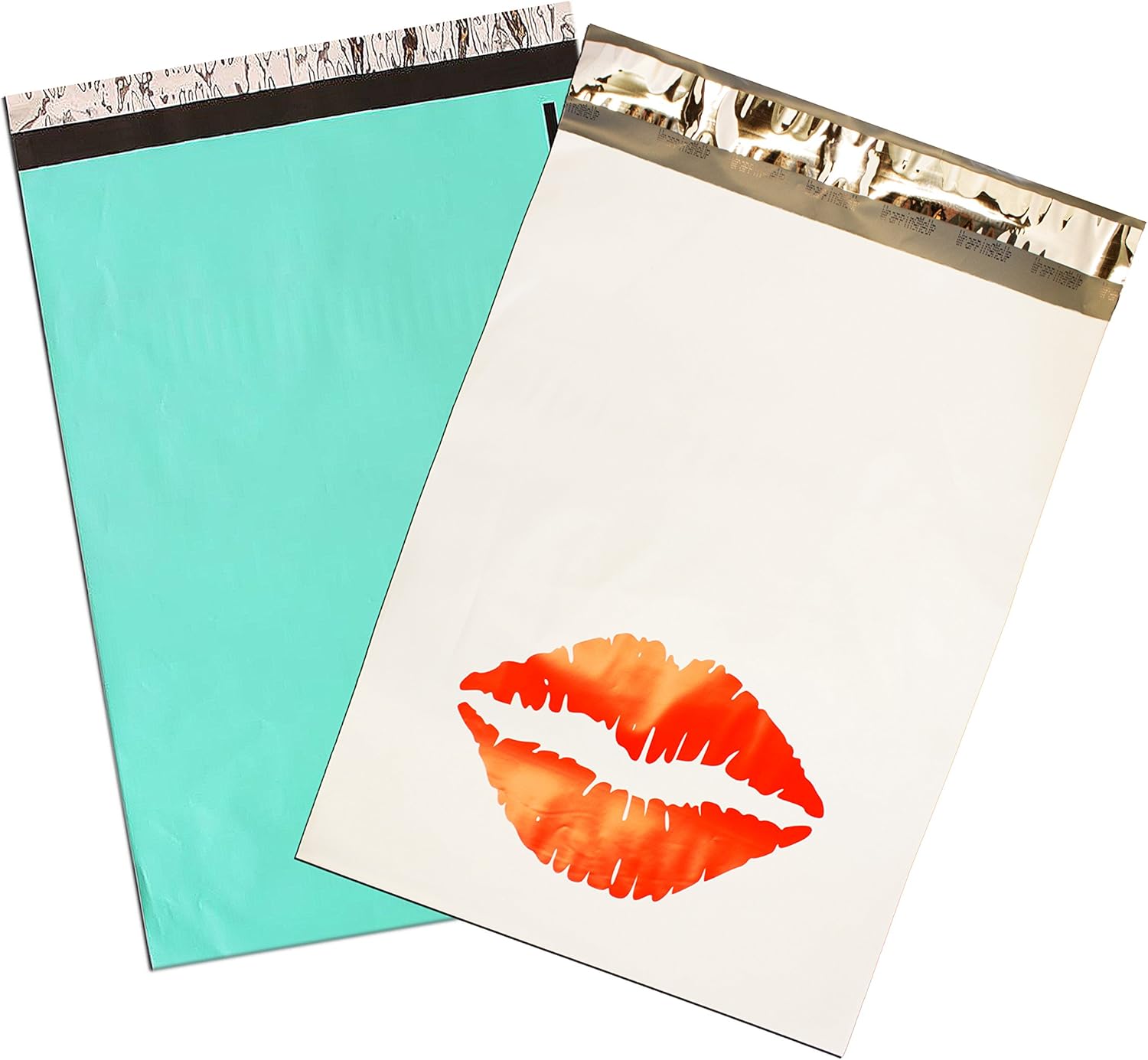 10" x 13" Pink|Teal|KissyLips Flat Poly MAILERS, Self Sealing Flat Envelopes, Business Mailers (50Pack) (200 Pack, Teal)