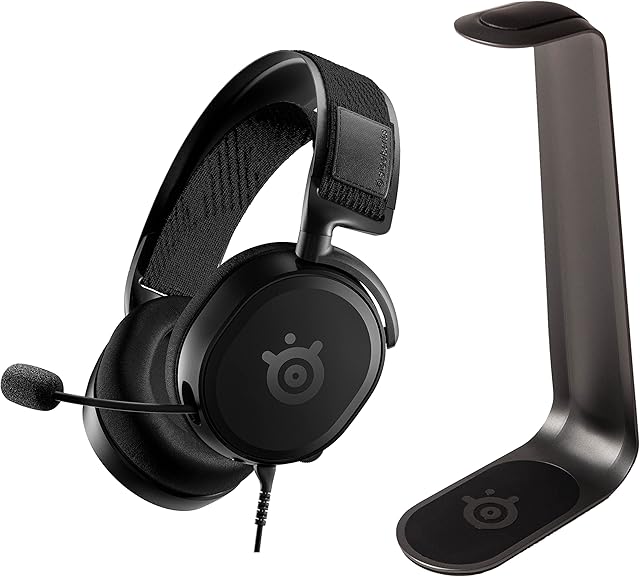 SteelSeries Arctis Prime Console - Competitive Gaming Headset - High Fidelity Audio Drivers - For PlayStation 5, Xbox Series X/S and PC + HS1 Aluminium Headset Stand