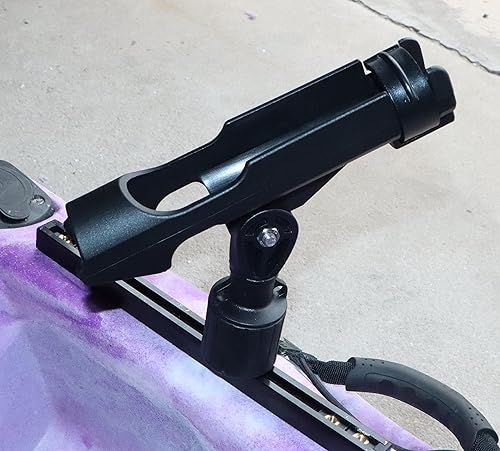 Miniatura 4 de Soporte para caña de pescar de 360 grados con soporte para caña de pescar, soporte de caña con kit de base de montaje en riel con accesorios de