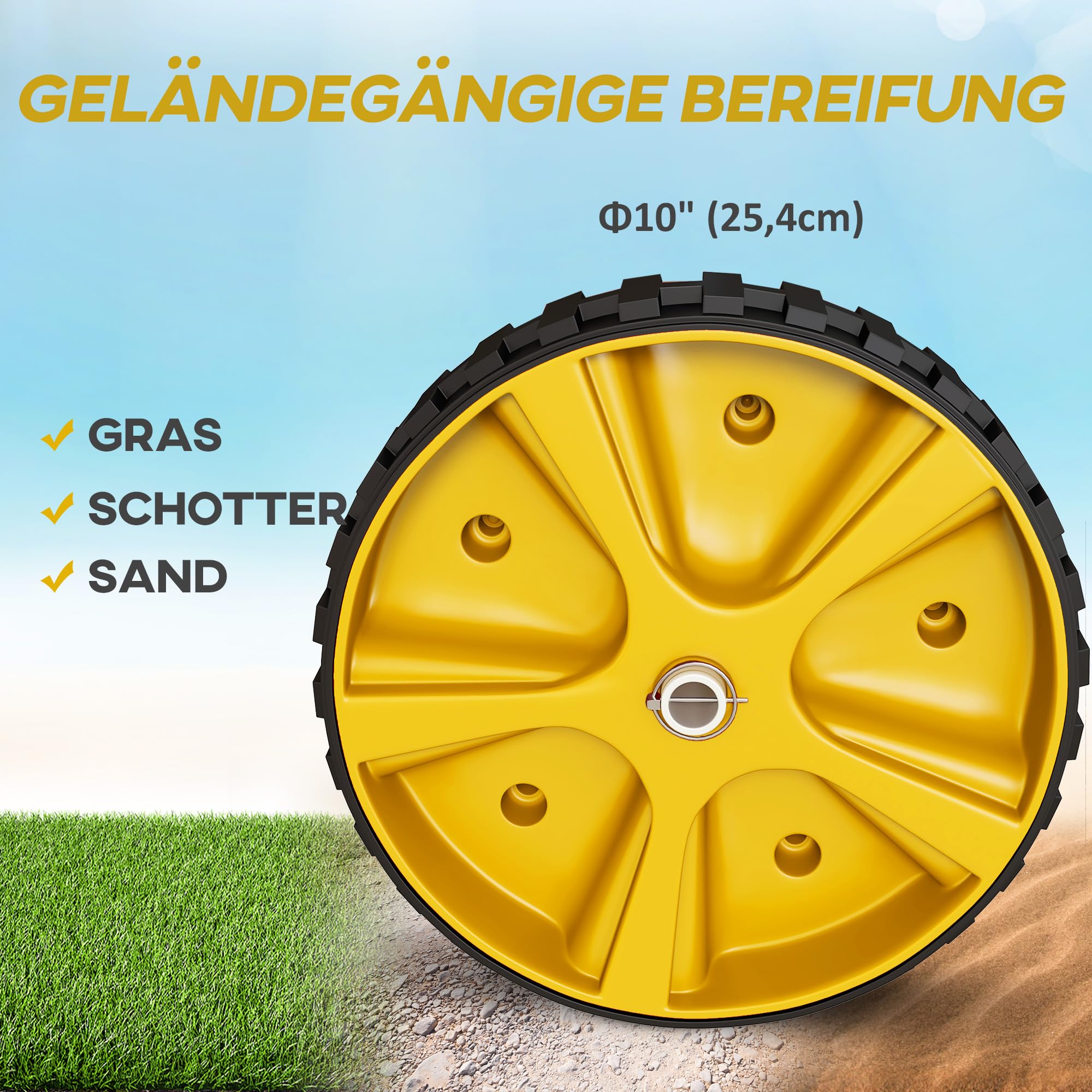 SPORTNOW Kajakwagen Verstellbarer Kanuwagen Bootswagen Surfwagen Bootstrailer mit Spanngurt für Kanu, Surfboard, Paddelboards, Alu, Gelb