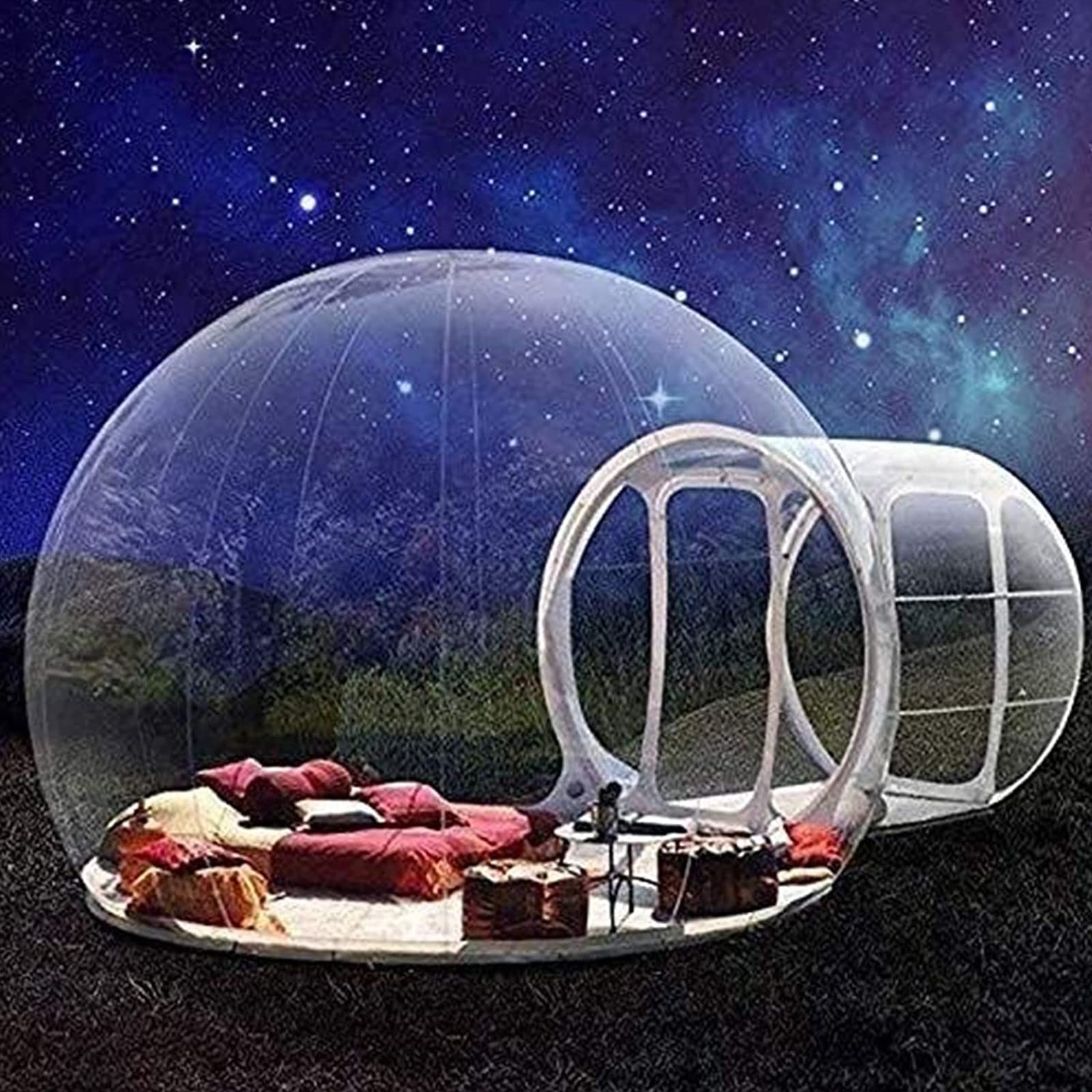 Casa de burbujas inflable, tienda de campaña transparente para dos personas, impermeable y adecuada para todas las estaciones