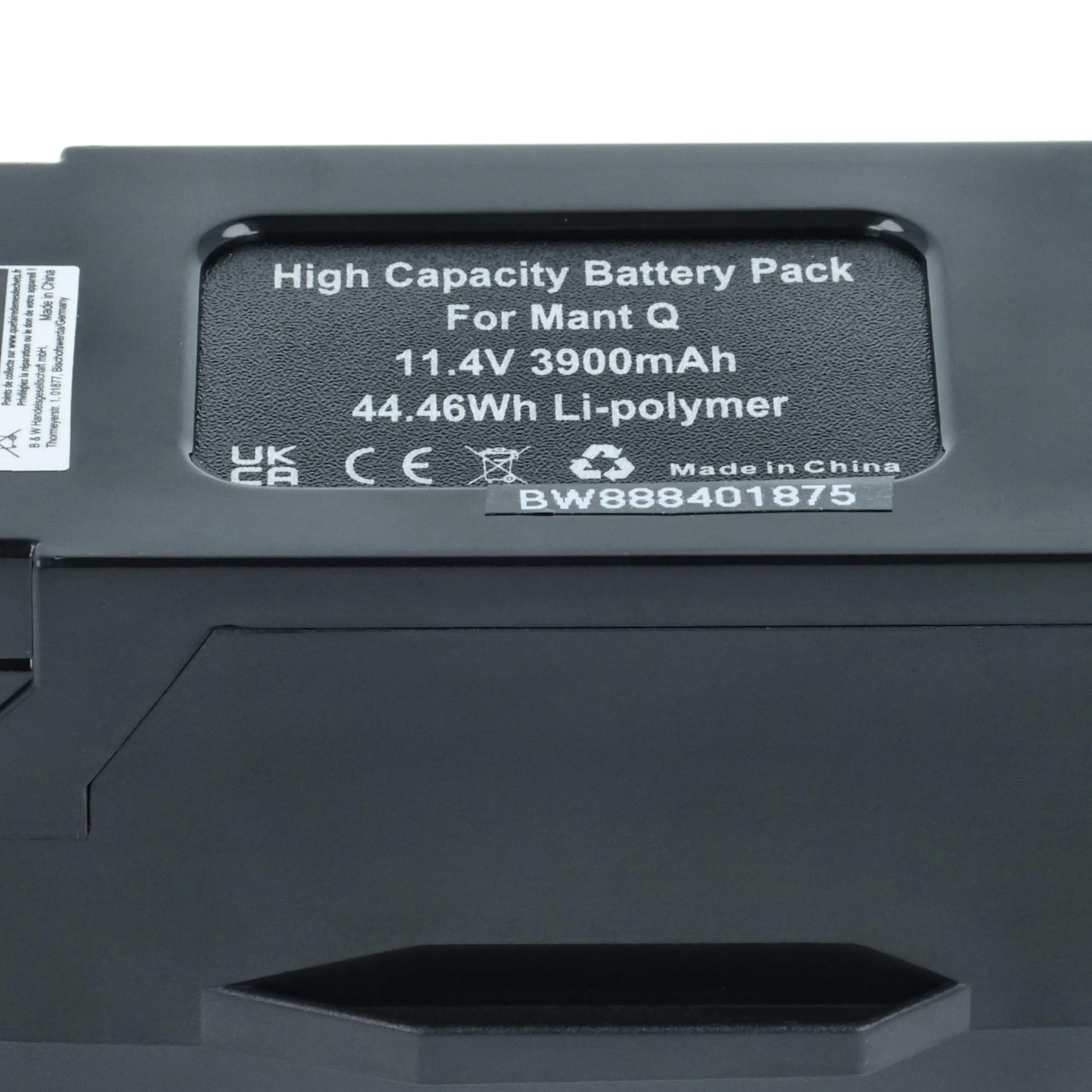 vhbw batteria compatibile con Yuneec Mantis G, Q drone quadricottero multicottero (3900mAh, 11,4V, Li-Poly)