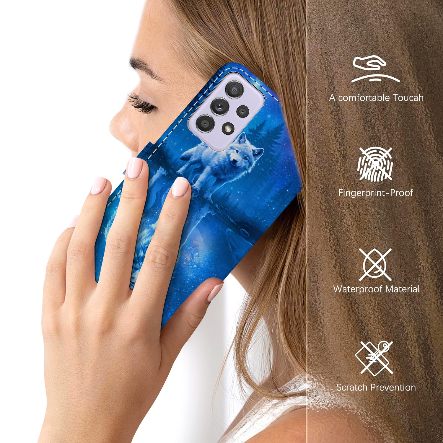 Etui portfelowe na telefon Samsung Galaxy A52 5G / A52 4G / A52s 5G, skórzane etui na telefon z klapką, etui ochronne z uchwytem na karty, magnetyczne zamknięcie, podpórka, odporne na wstrząsy