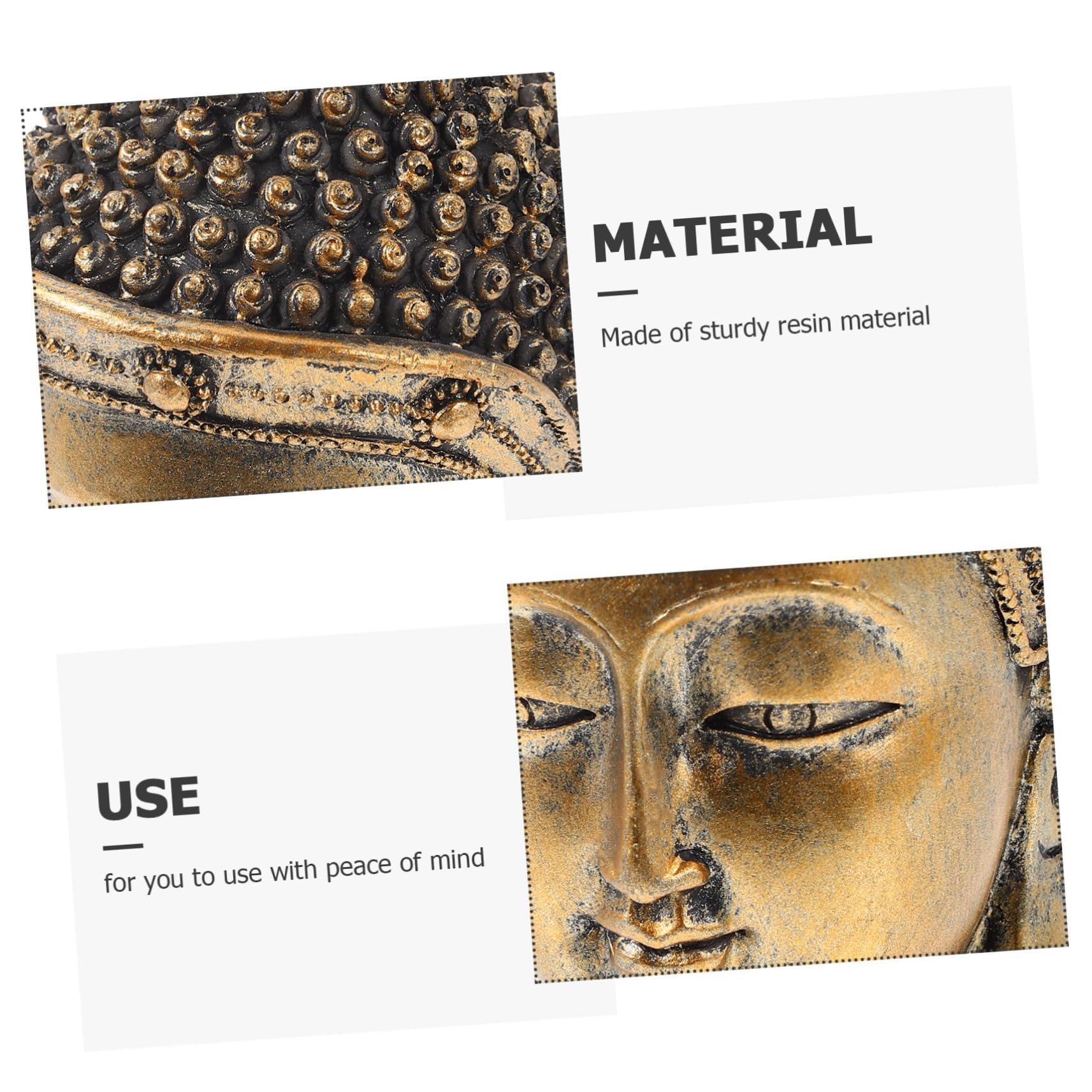 Amazon.co.jp: COOLHIYA 樹脂製仏像 禅彫刻 オフィステーブル用仏像