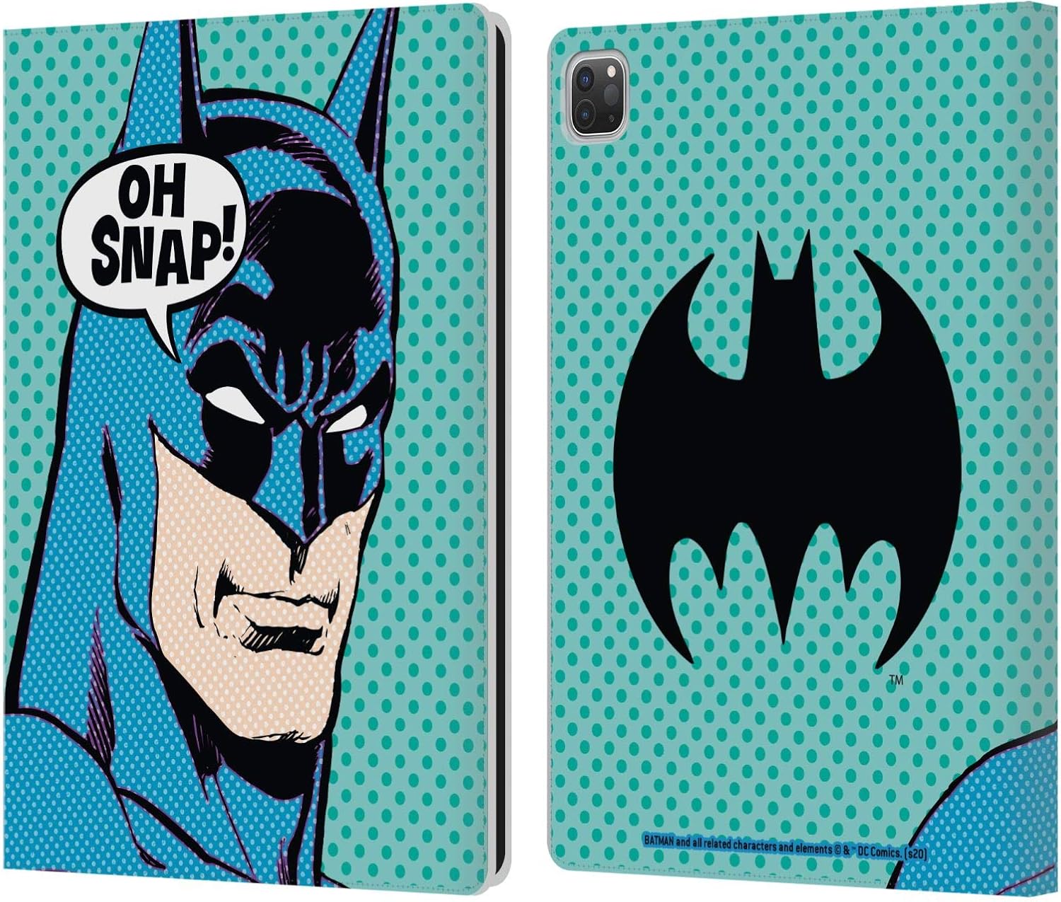 Head Case Designs Officially Licensed Batman DC Comics Pop Art Vintage Fashion Leather Wallet Case Compatible with Apple iPad Pro 12.9 2020/2021/2022