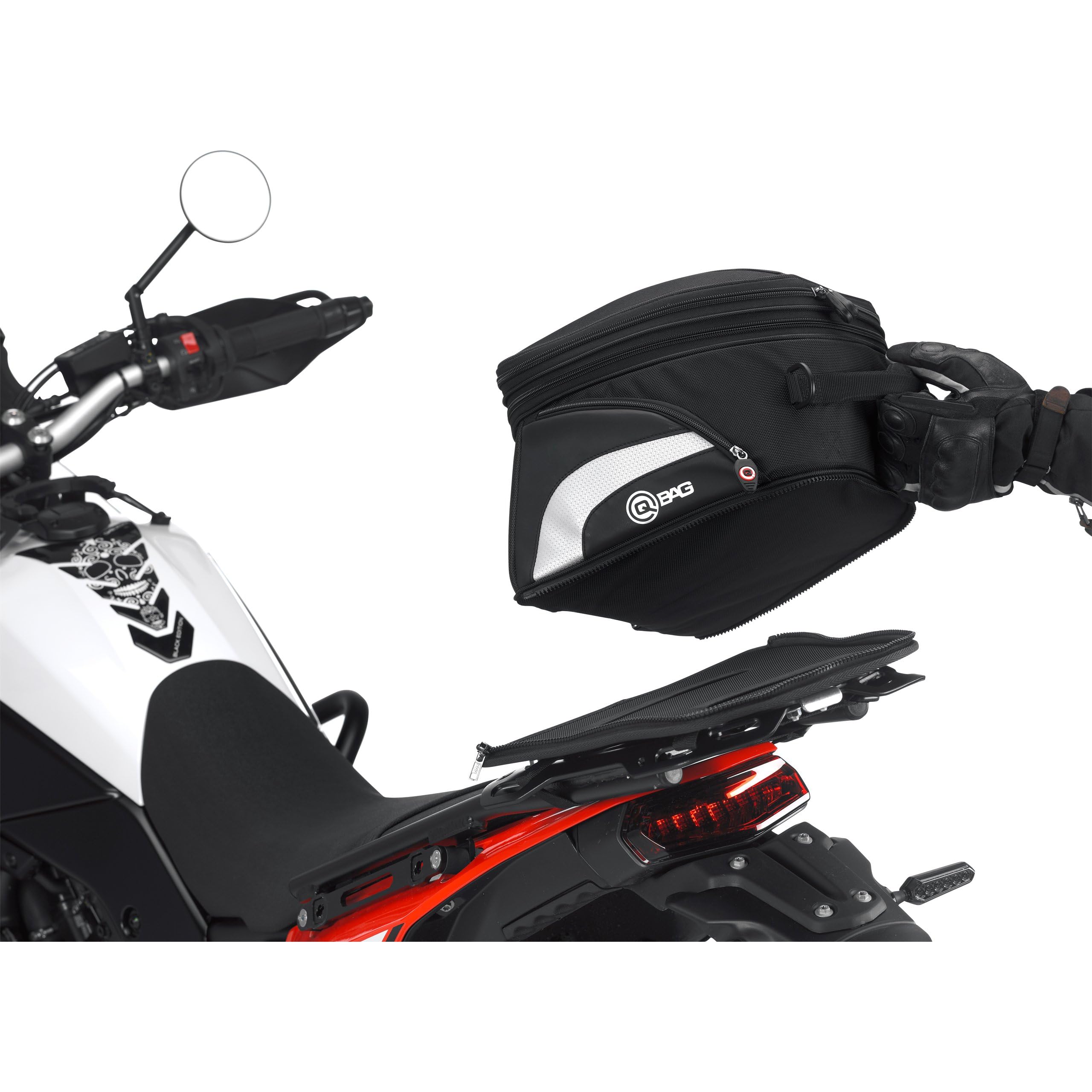 QBAG Hecktasche ST07 Abnehmbar 10-16L Stauraum Motorrad & Roller schwarz