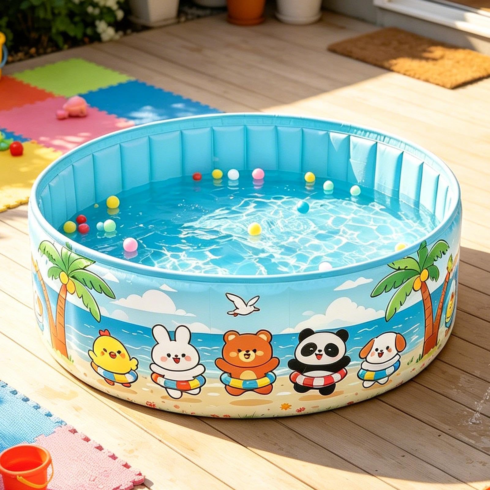 Großer Pool für Kinder Faltbares Süßes Tragbares Spielzeug Mit | Aufblasbarer Pool Für Kinder im Freien, Garten, Schwimmen, , See, , Fluss, Party, Hund, ,