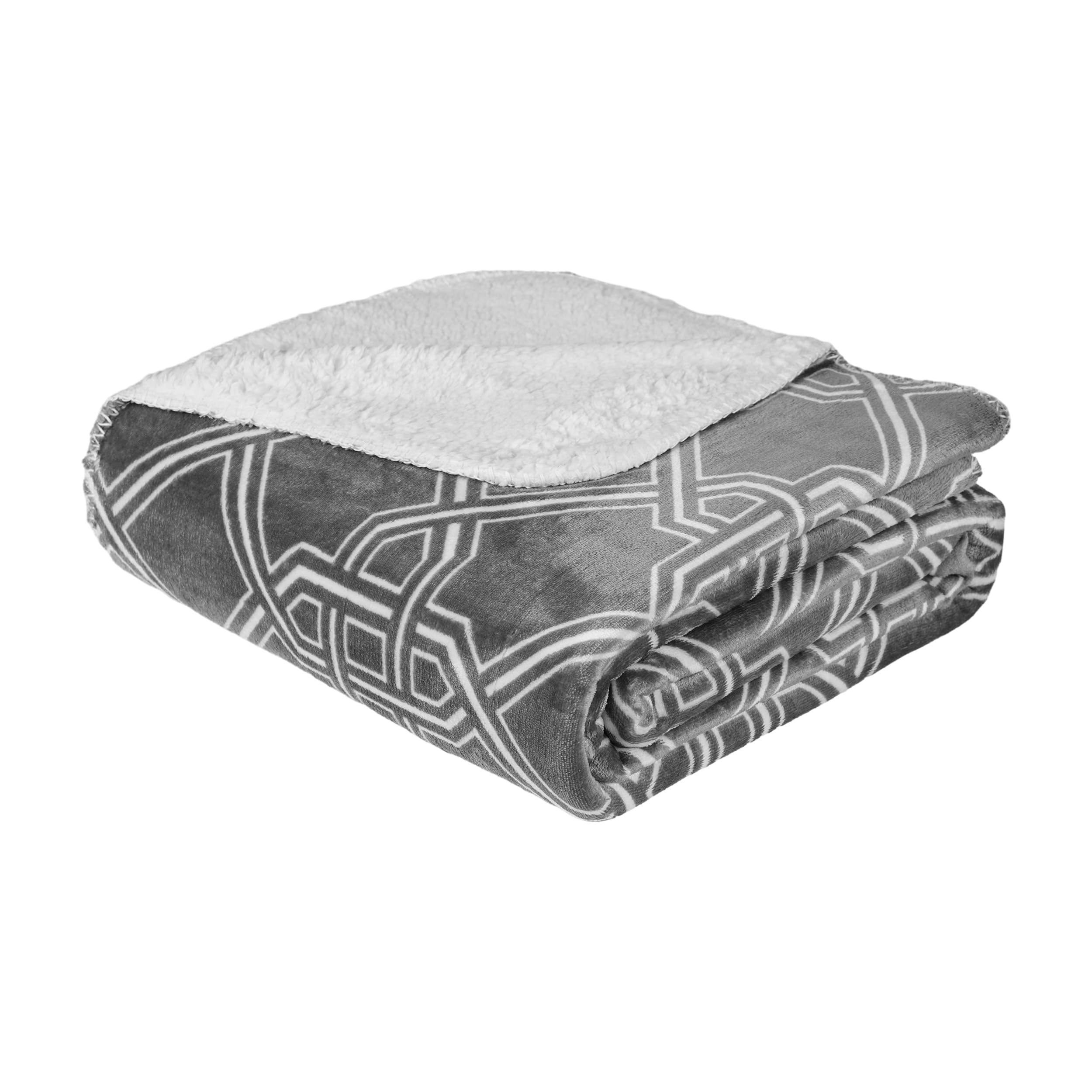 Manta Sherpa Polar Gruesa y Cálida para Sofá y Cama – Blanket Reversible con Franela Suave y Borreguito - Cobija Ideal para Invierno, 100% Microfibra Esponjosa ( Color Entrelazado Osculo, 130x160cm )
