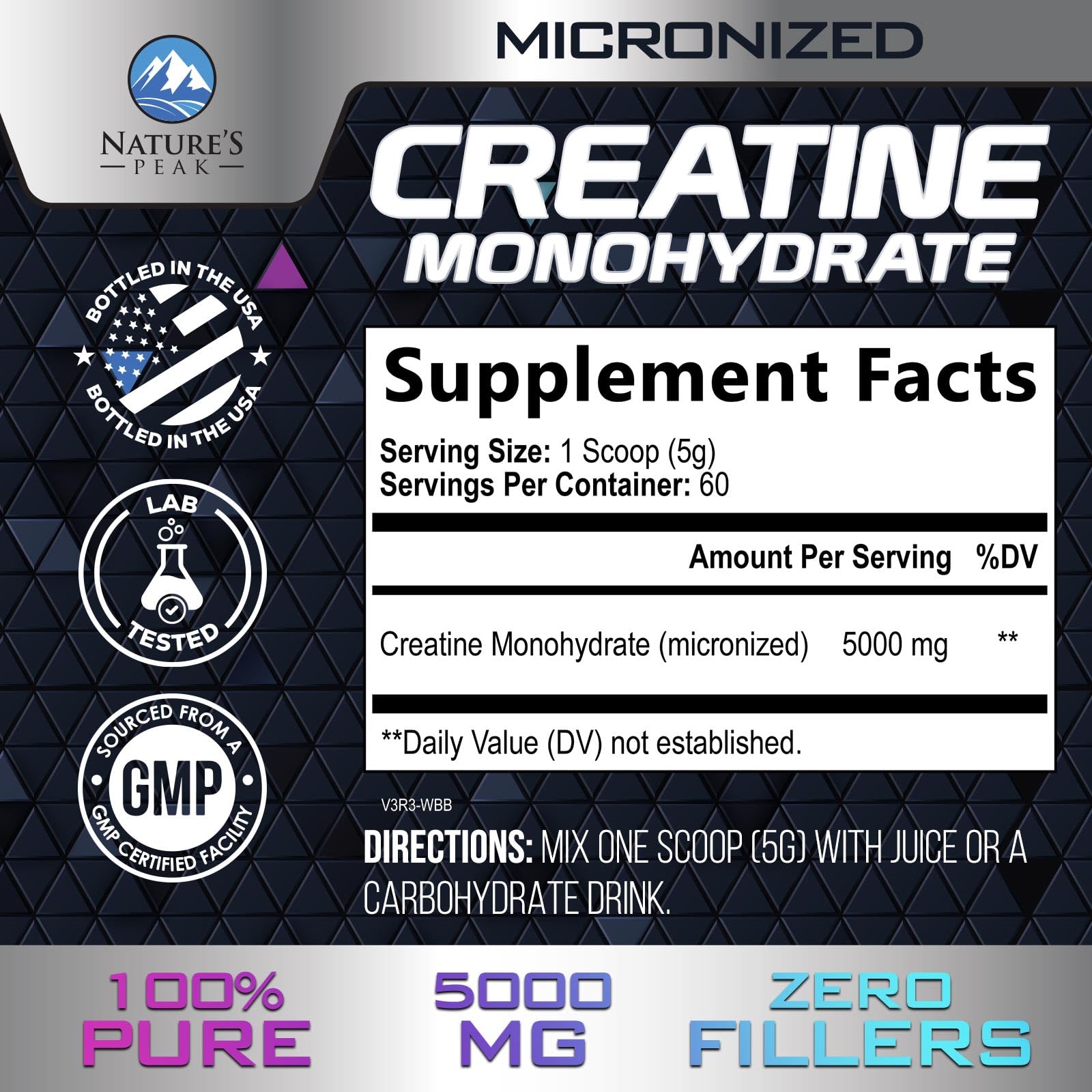 Creatine Monohydrate Powder 5000mg - Pure Micronized Creatine Mono 5G Nutritional Supplement - Pre Workout for Energy & Muscle Support for Men and Women, Unflavored, Bottled in USA - 60 Servings — Amazon image 2