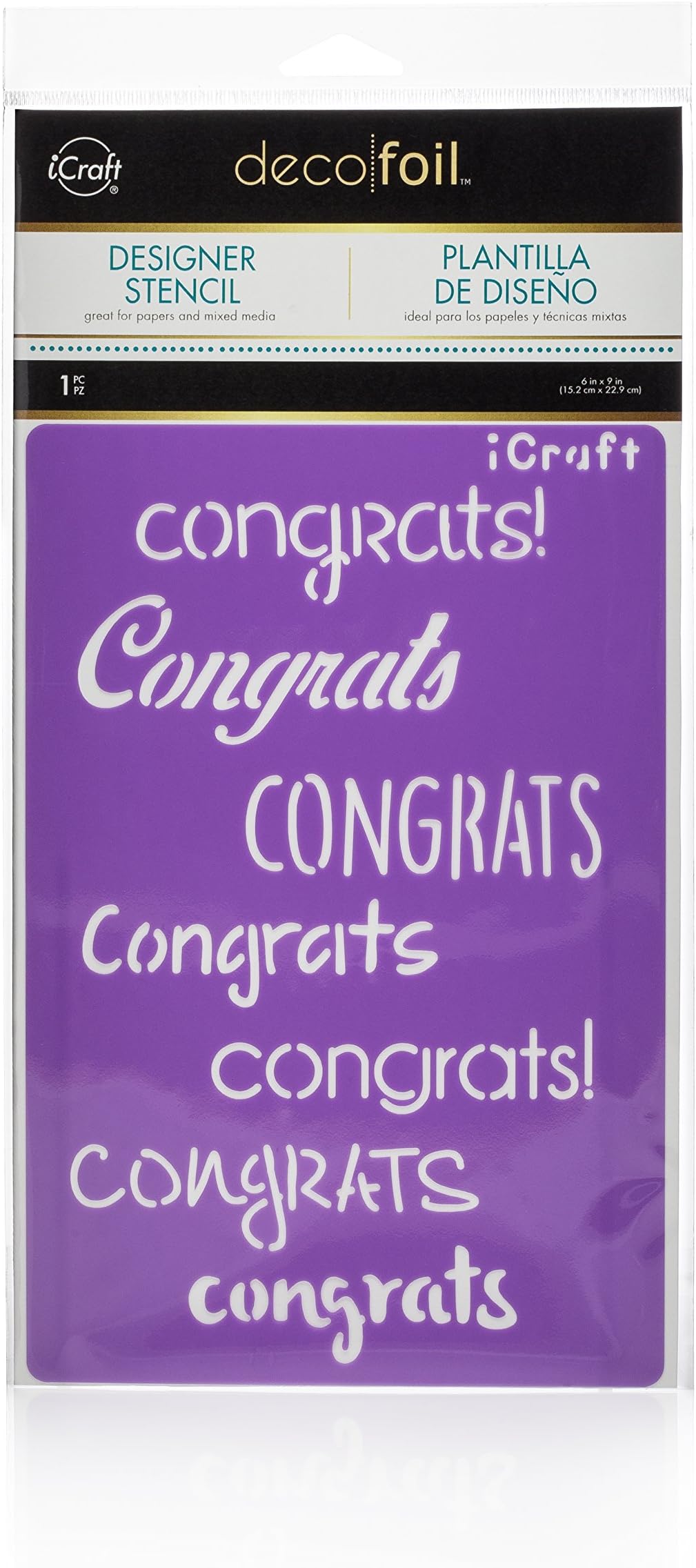 Deco Foil Congrats Stencil