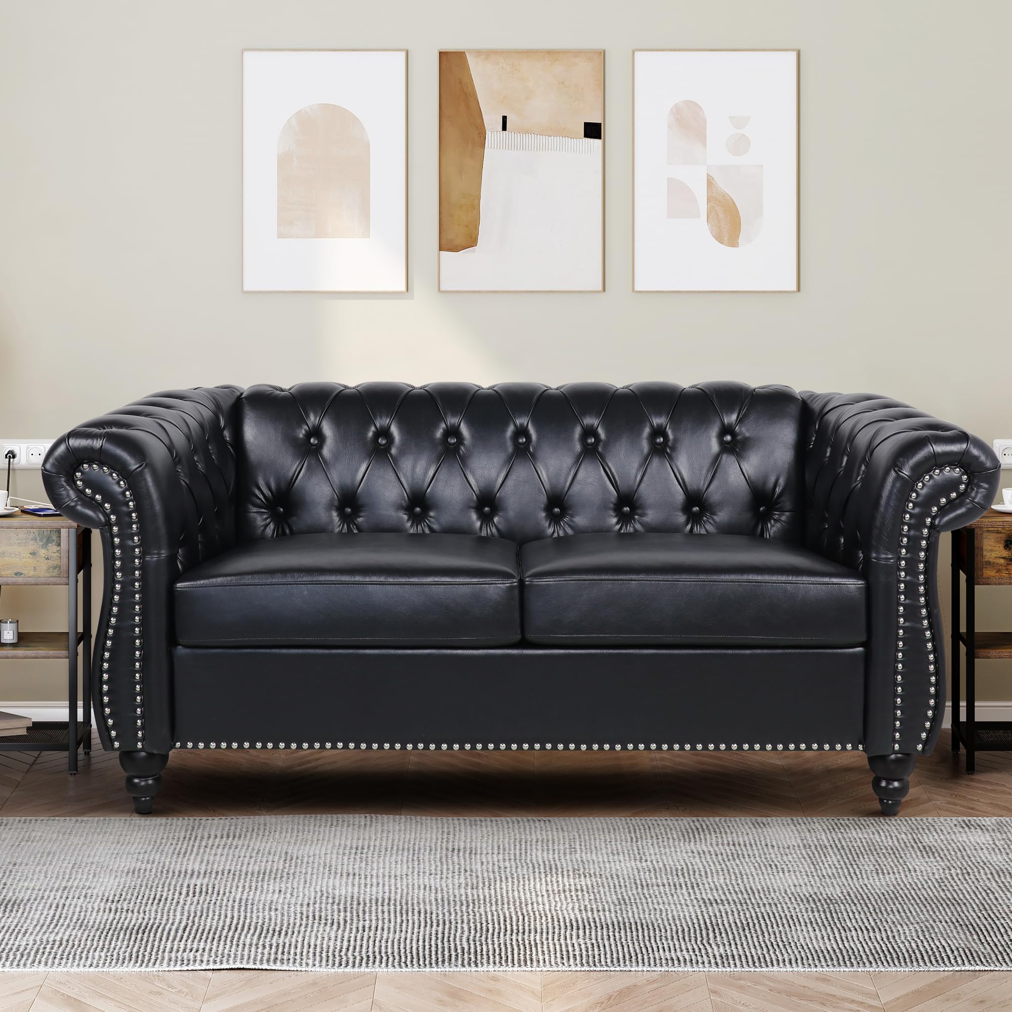 Amazon.com: Loveseat Sofa Couch, Modern PU Leather Upholstered