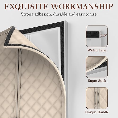 Miniatura 18 de Yotache Cortina magnética para puerta con aislamiento térmico para puertas de 36 x 96 pulgadas, tamaño de la cortina de 38 x 98 pulgadas, resistente