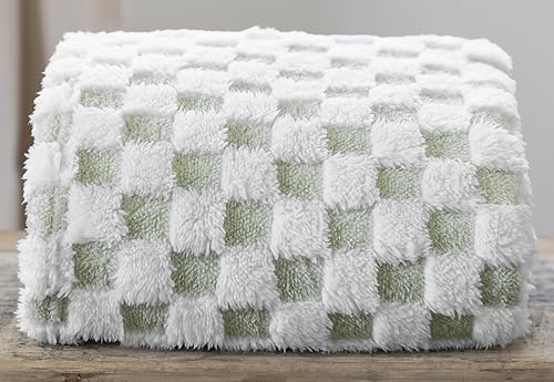 Miniatura 7 de WOLF CREEK BLANKET Manta mullida a cuadros, peso de verano, manta de microfibra suave para sofá y comodidad ligera (50 x 65 pulgadas) (verde salvia)