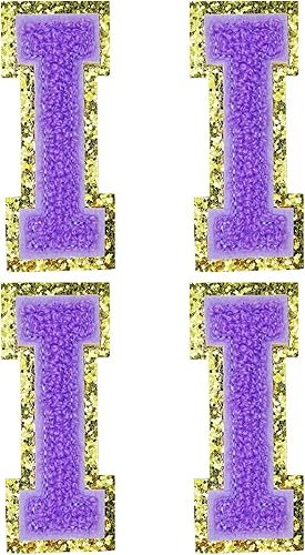 Miniatura 146 de Jongdari Letras termo-adhesivas de felpilla para ropa, parches de letras del alfabeto con brillantina para coser, con adhesivo planchado, 4